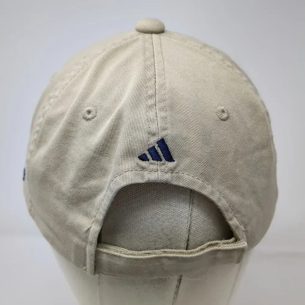 Adidas Baseball Cap Beige One Size Cotton Tonal Brim Logo Adjustable Strap Hat